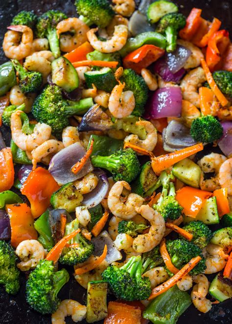 Easy One Pan Roasted Shrimp And Veggies Gimme Delicious