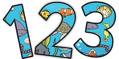 Under The Sea Themed Display Numbers A4 Twinkl