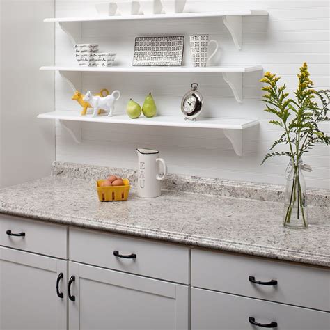 In the past, laminate countertops only came with flat edges and exposed brown lines. not anymore! Shop VT Dimensions Formica 10-ft Ouro Romano Etchings ...