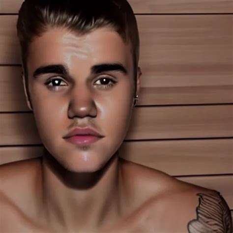 High Resolution Photograph Of Justin Bieber In A Sauna Stable