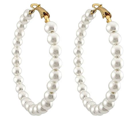 Trendy Pearl Hoop Earrings Pearl Hoops 14kt Gold Filled Pearl