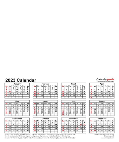 Photo Calendar 2023 Free Printable Pdf Templates
