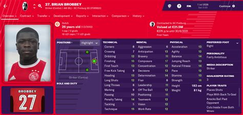 Brobbey begint het spel in de onder 19 ploeg van ajax. Brian Brobbey 2028 | Managers United
