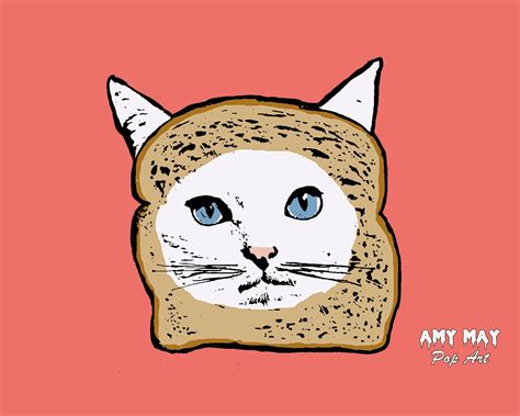 Toast Cat Pop Art Cat Art Bread Cat 10x8 Print Etsy España