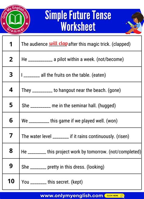 Simple Future Tense Worksheets For Grade 3 Worksheets For Kindergarten