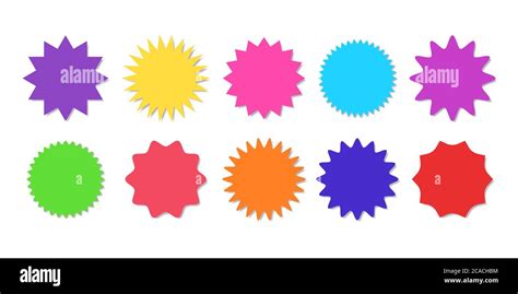Starburst Sticker Set Collection Of Colorful Special Offer Sale Round