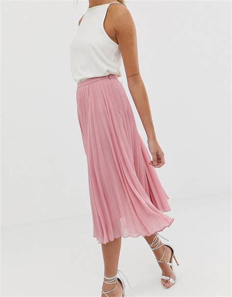 ASOS Design Pleated Midi Skirt Pleated Skirt Outfit Skirt Outfits