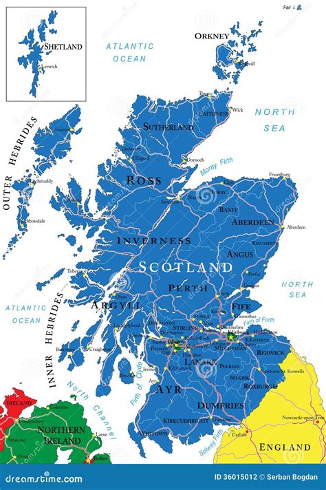 Scotland Map Stock Photography Image 36015012