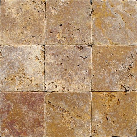 Ms International Gold 4 In X 4 In Tumbled Travertine Floor And Wall