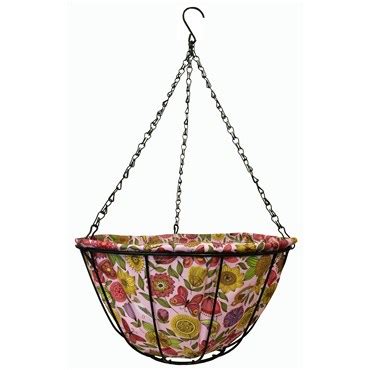 Plant supports, plant care, raised beds & lawn edging. Gardener Select 14" Hanging Basket Paisley Fabric Coco ...