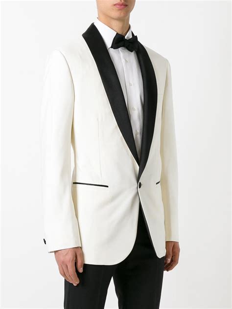 Versace Tuxedo Jacket In White For Men Lyst