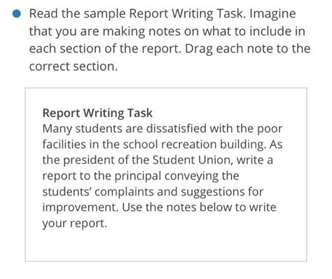 Solved Read The Sample Report Writing Task Imagine That You