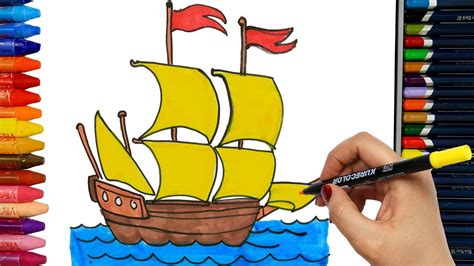 Bilder zum nachzeichnen fur anfanger und fortgeschrittene. Wie zeichnet man Schiff | Ausmalen Kinder | Kindervideos ...