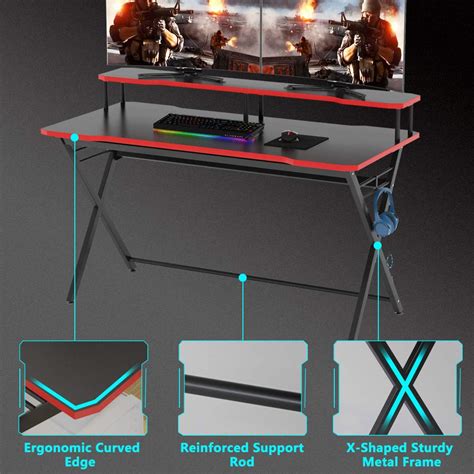Tribesigns 55 Inch Large Gaming Desk For 2 Monitors Ergonomic Pc