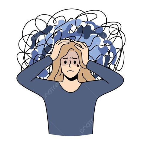 Chaos And Mess In Mind Concept Woman Problem Stress Png And Vector