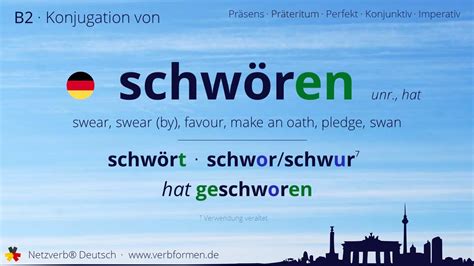 Konjugation Des Verb „schwören“ Alle Zeitformen Lernen Übersetzung