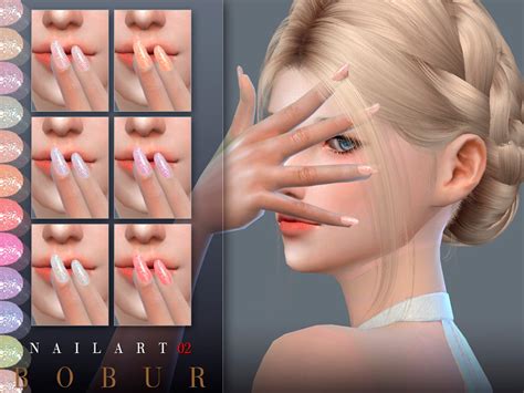 The Sims Resource Nails 02 By Bobur • Sims 4 Downloads