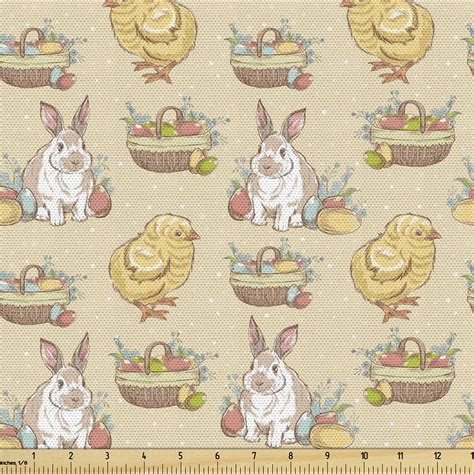 Easter Sofa Upholstery Fabric By The Yard Vintage Style Hand Drawn