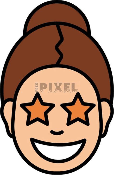 Free Icons Cartoon Happy Woman Face With Star Eyes On White Background Freepixel Com