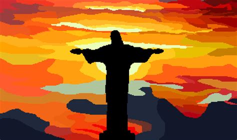 Pixelart Redeemer Christ In Brazil By Pixelartin3m On Deviantart