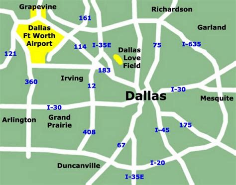 Map Of Dallas Airport Airport Terminals And Airport Gates Of Dallas