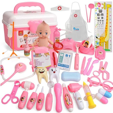 Kids Toys Doctor Set Baby Suitcases Medical Kit Cosplay Dentist Nurse