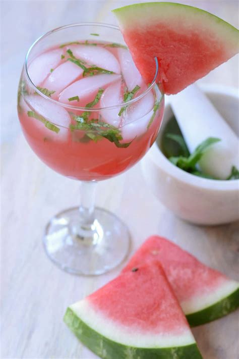 Watermelon Rum Cocktail with Basil and Mint | Good and Simple