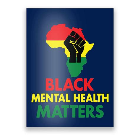 Black Mental Health African Map Mental Health Awareness Poster