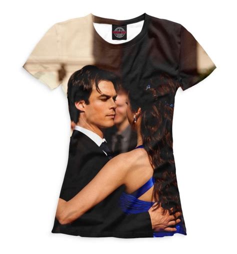The Vampire Diaries Elena And Damon T Shirt Premium Full Etsy