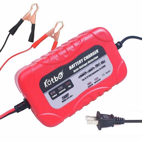 Katbo 2amp Smart Battery Charger Maintainer 6v 12v Charging Selectivity