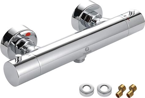 Thermostatic Shower Mixer Chrome Wall Mounted Shower Valve Tap