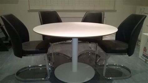 Ikea desk falkhojden white you can not find it anywhere else. IKEA BILLSTA White Round Dining Table 118cm across and six ...