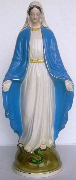 Estatua Virgen Milagrosa Cm 50 197 In Cerámica Vidriada De Deruta