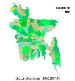 Bangladesh Map District Wise Bangladesh Map Stock Illustration Shutterstock