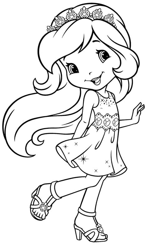 Drawings for kids to color. Cartoon Girl Coloring Pages at GetColorings.com | Free printable colorings pages to print and color