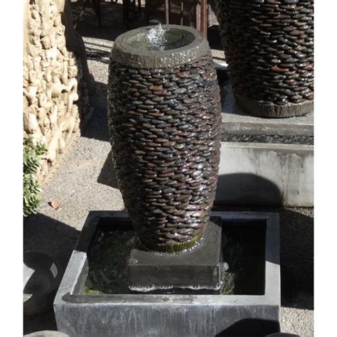 River Pebble Stone Urn Fountain Chairish