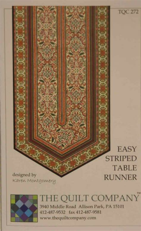 Easy Striped Table Runner Pattern