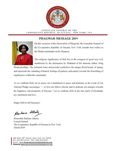 Phagwah Message 2019