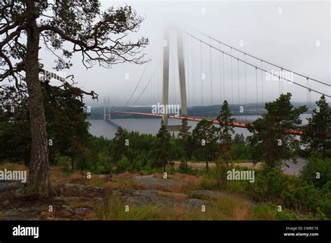 The Beautiful High Coast Bridge Högakustenbron In Northern Sweden