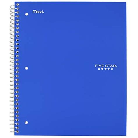 Five Star Spiral Notebook 5 Subject Wide Ruled Paper 10 12 X 8