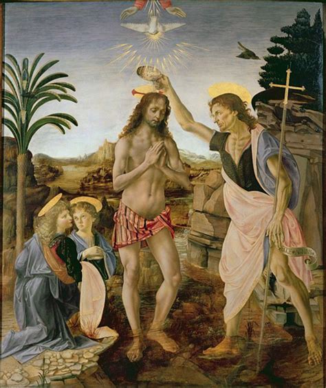 The Baptism Of Christ C1475 Leonardo Da Vinci