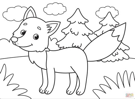 Fox Coloring Pages For Kids Printable