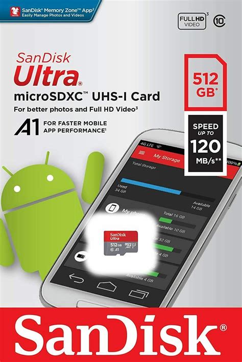 Sandisk Ultra 512gb Micro Sd Card Sdxc A1 Uhs I 120mbs Mobile Phone Tf
