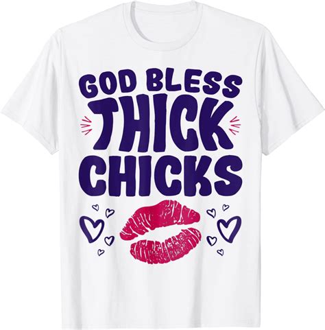 Curvy Women God Bless Thick Chicks T Shirt