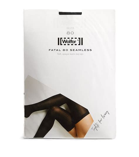 Womens Wolford Black Seamless Fatal 80 Stay Up Stockings Harrods