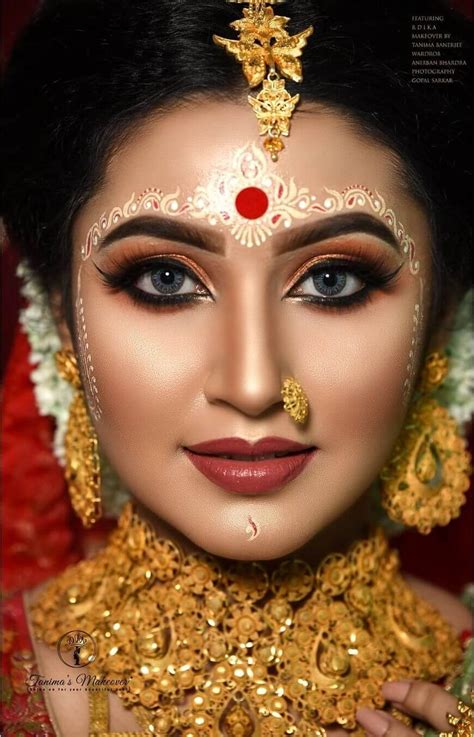 bengali bridal eye makeup look in saree k4 fashion