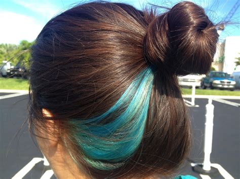 Love This Blue Hair Streaks Peekaboo Hair Underlights Hair