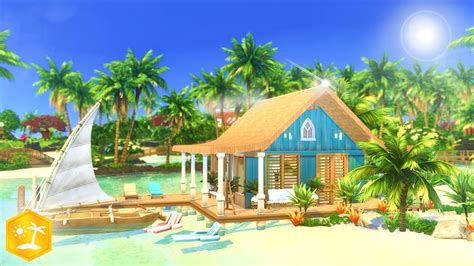 Tiny Mermaid Hideaway Sims 4 Island Living Home Speed Build Youtube
