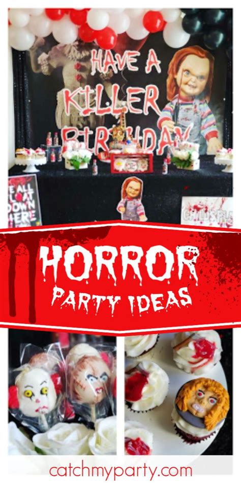 check out this scary horror birthday party the cake pops are so cool see more party ideas and