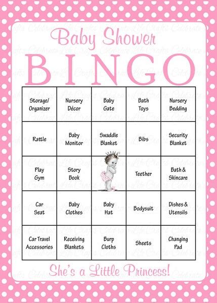 princess baby shower game   girl baby bingo